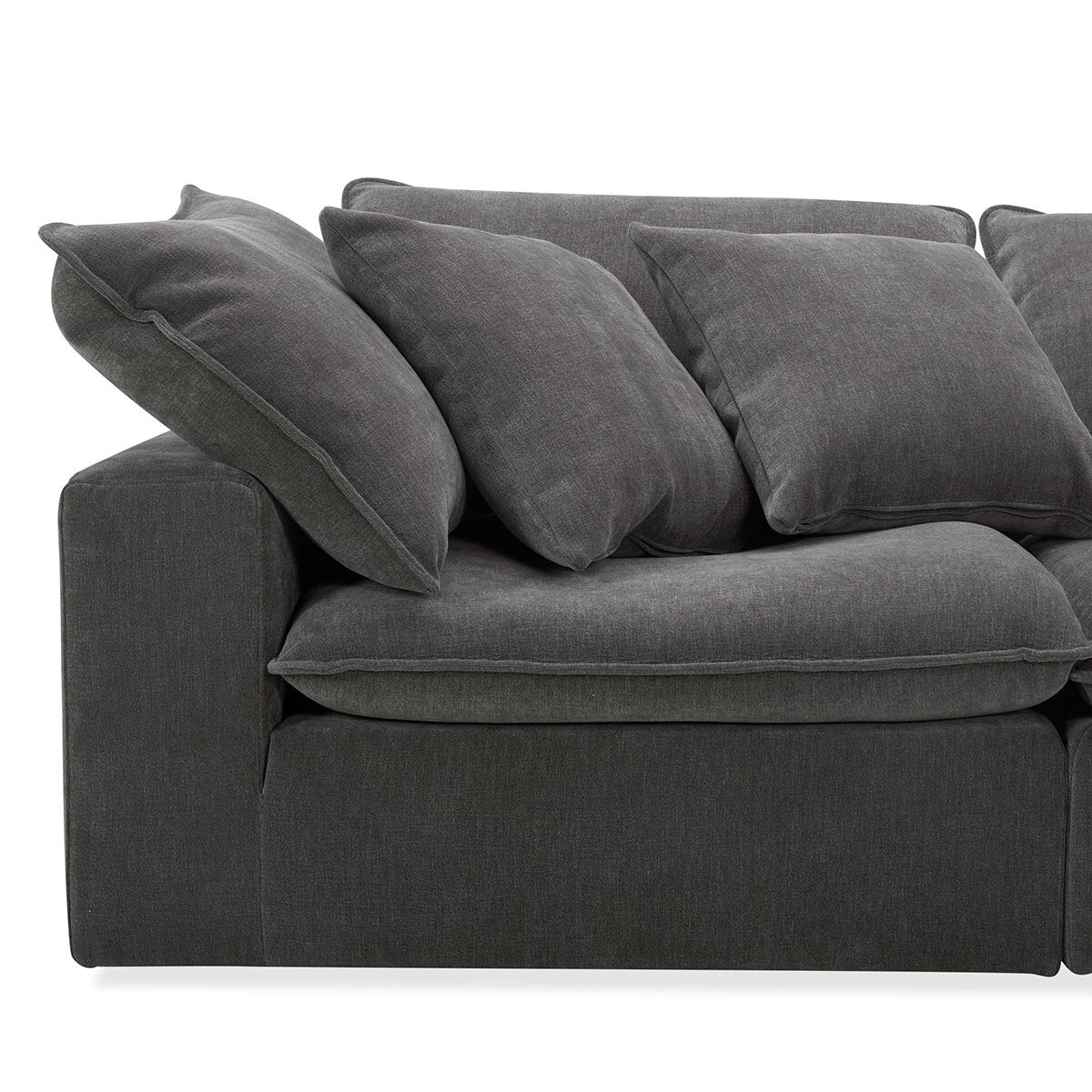 Luxury Aiden & Ivy Sereen Dark Grey Fabric 6 Piece Modular Sofa