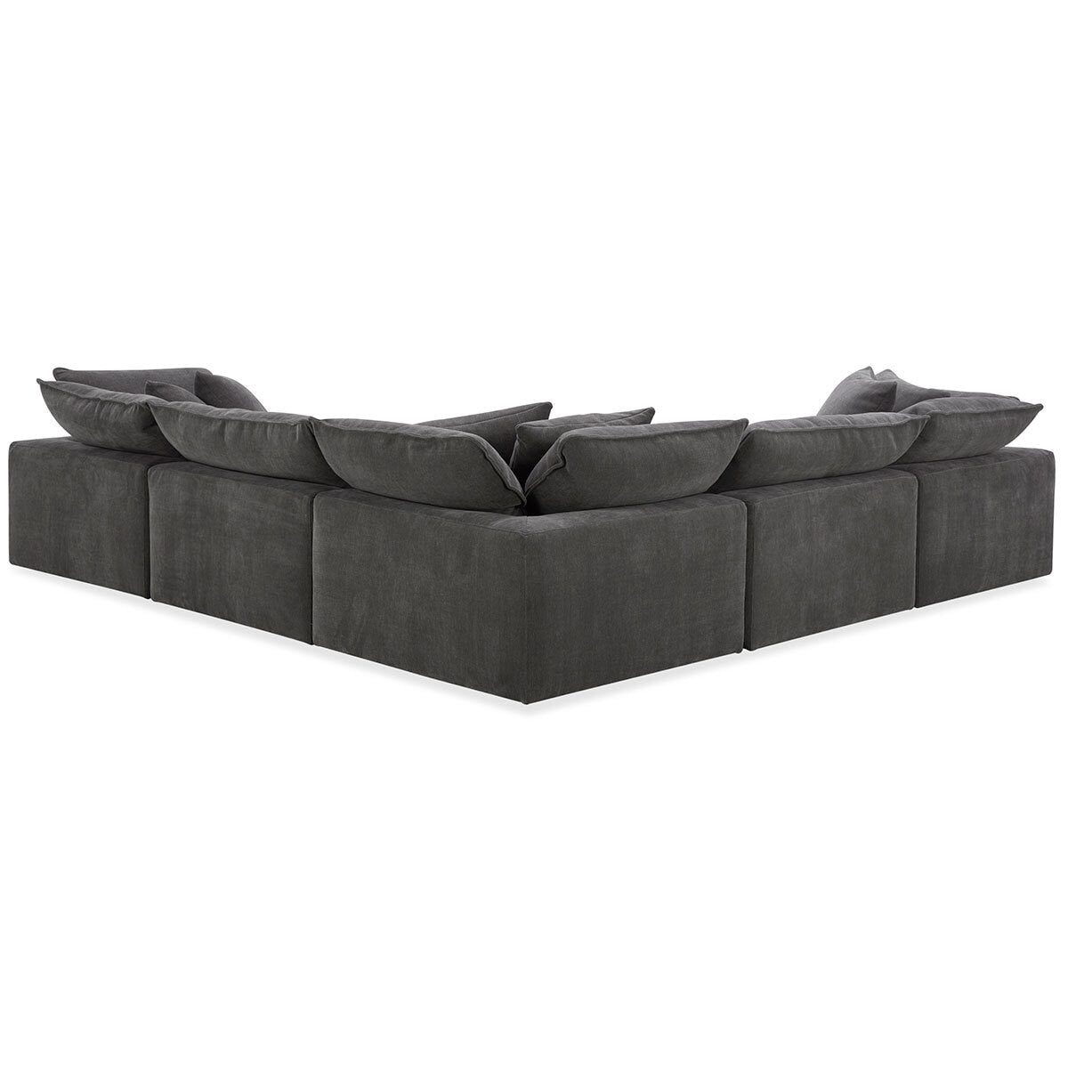 Luxury Aiden & Ivy Sereen Dark Grey Fabric 6 Piece Modular Sofa