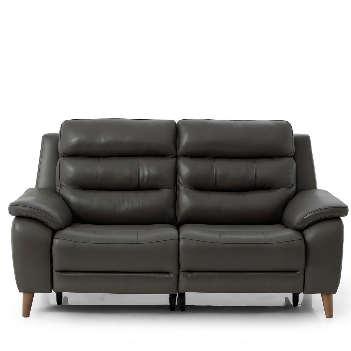 Luxury Ava Dark Grey Leather Power Reclining Large 2 Seater Sofa