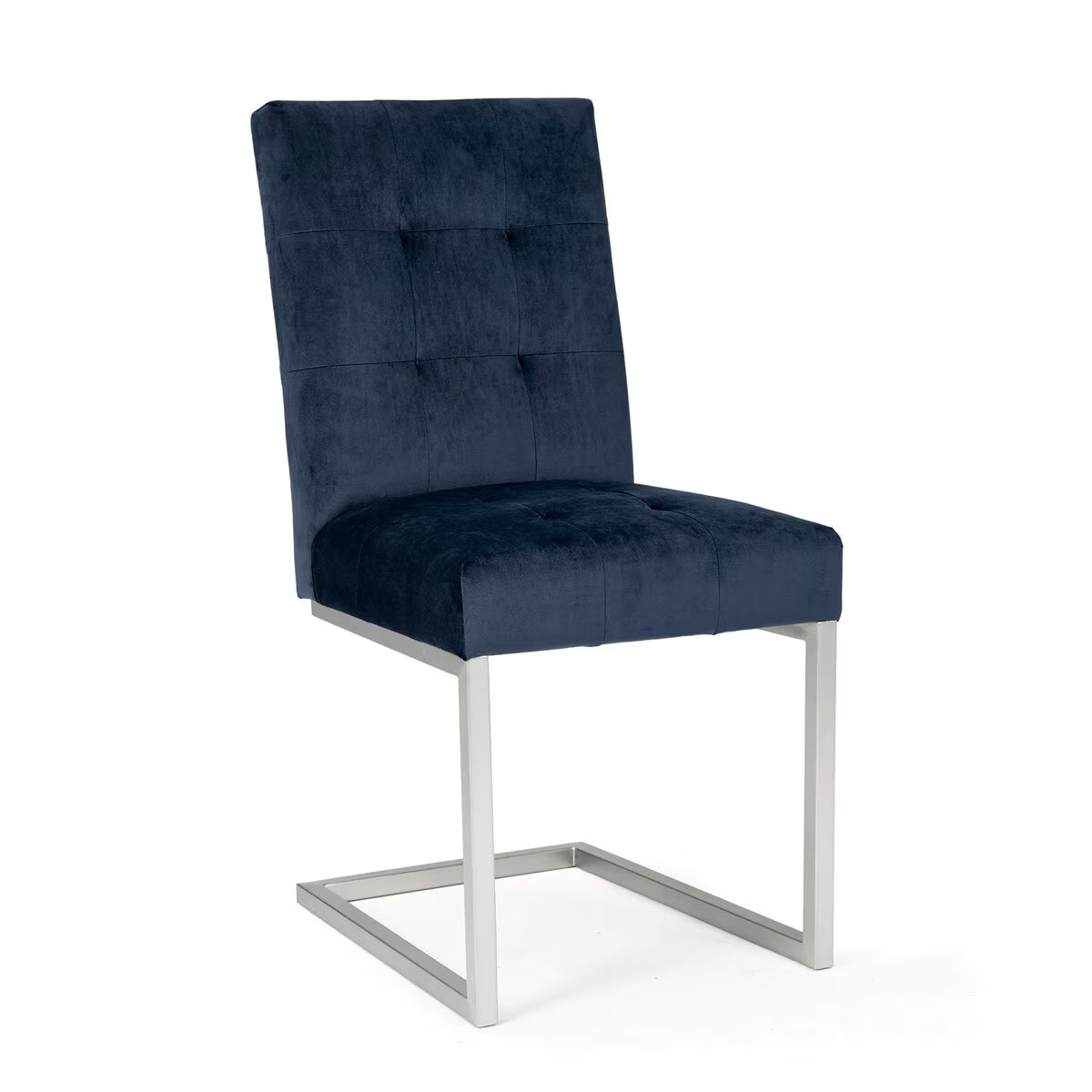Luxury Bentley Designs Tivoli Navy Velvet Cantilever Dining Chair, 2 Pack