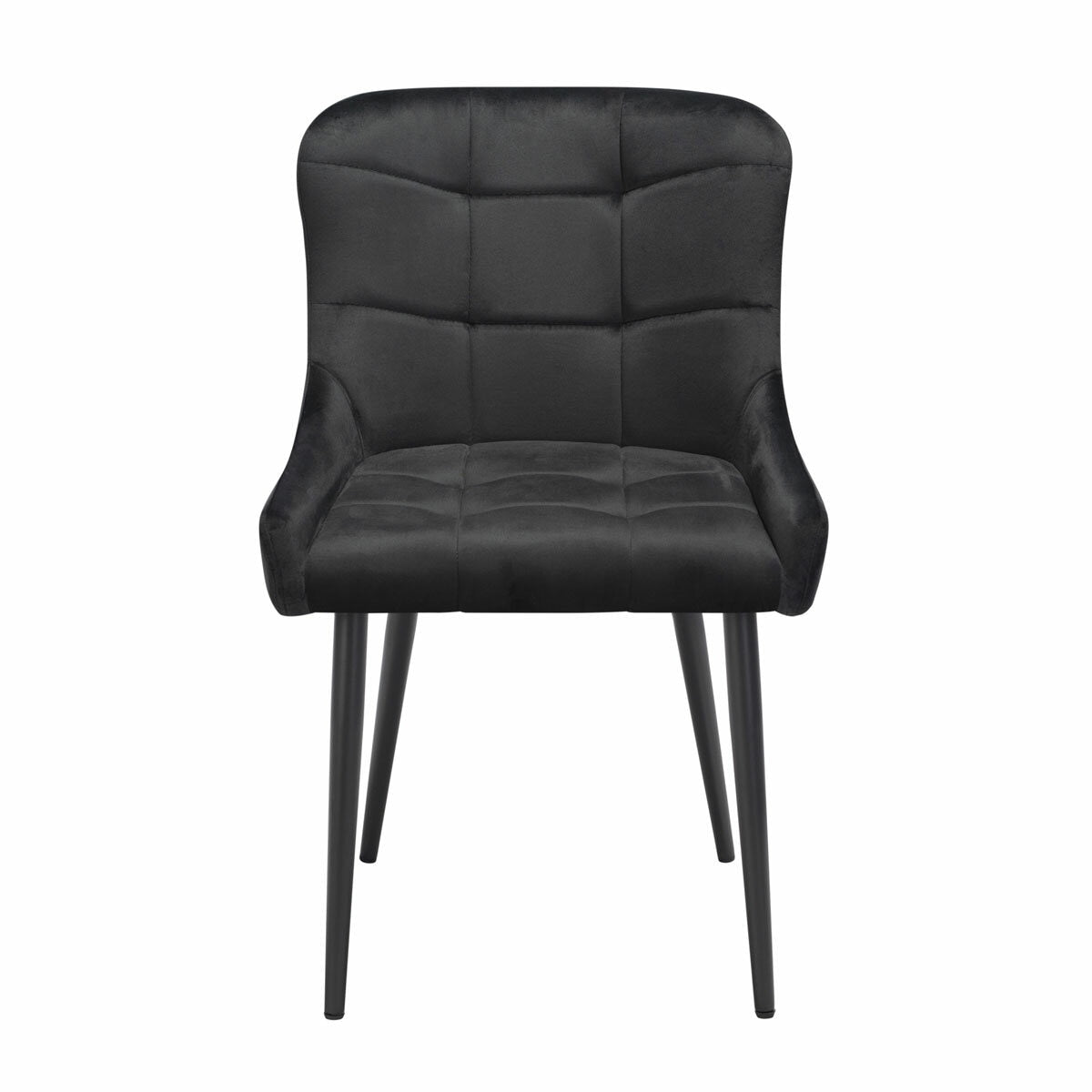 Luxury Indus Valley Kia Black Velvet Dining Chair, 2 Pack