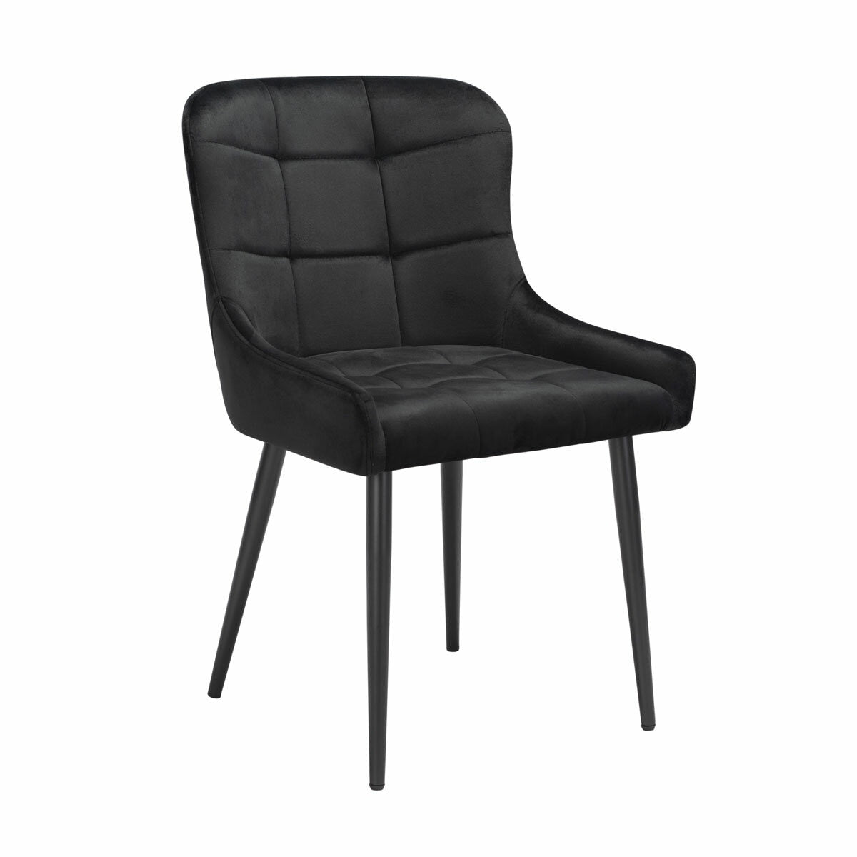 Luxury Indus Valley Kia Black Velvet Dining Chair, 2 Pack