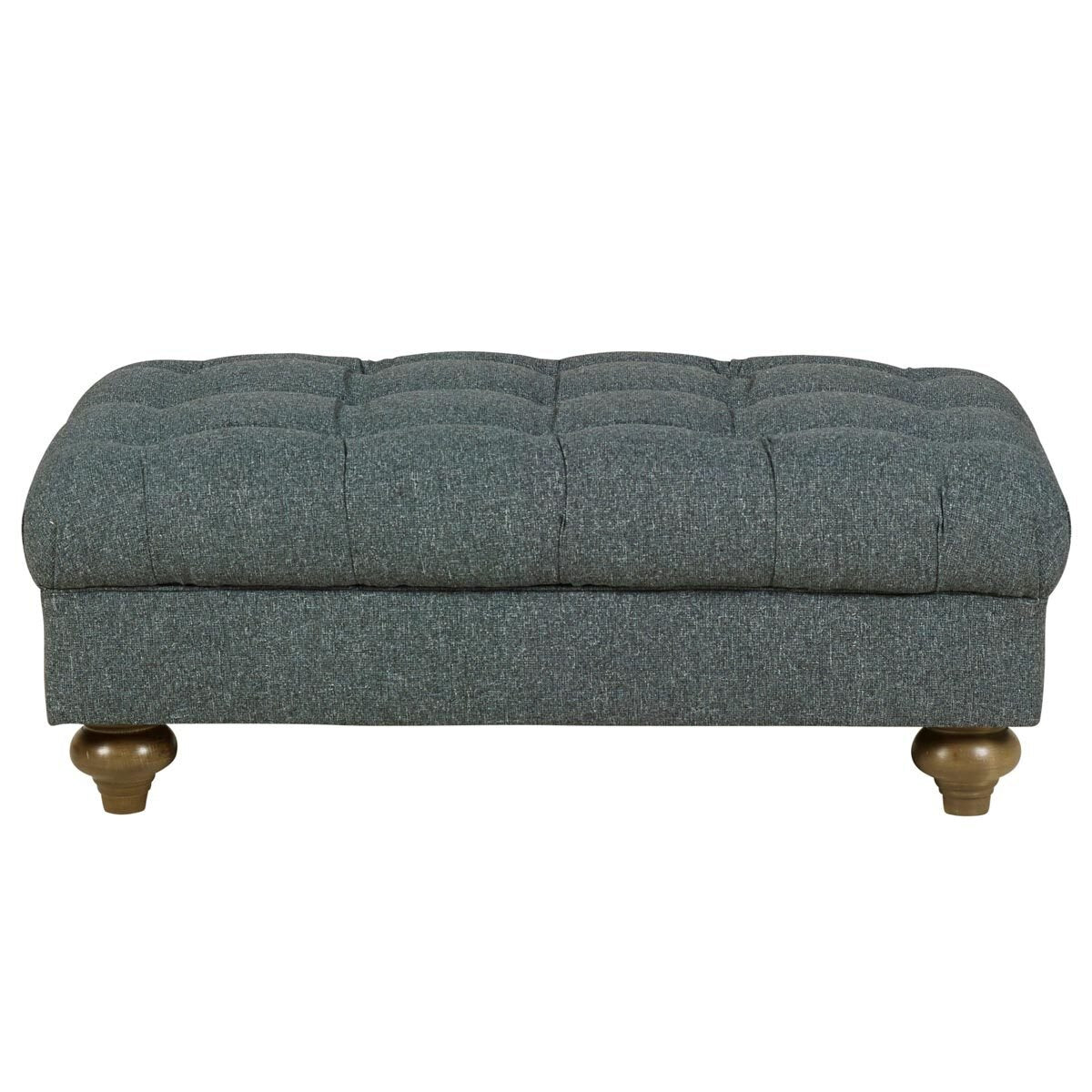 Luxury Modern Bordeaux Fabric Footstool, Blue