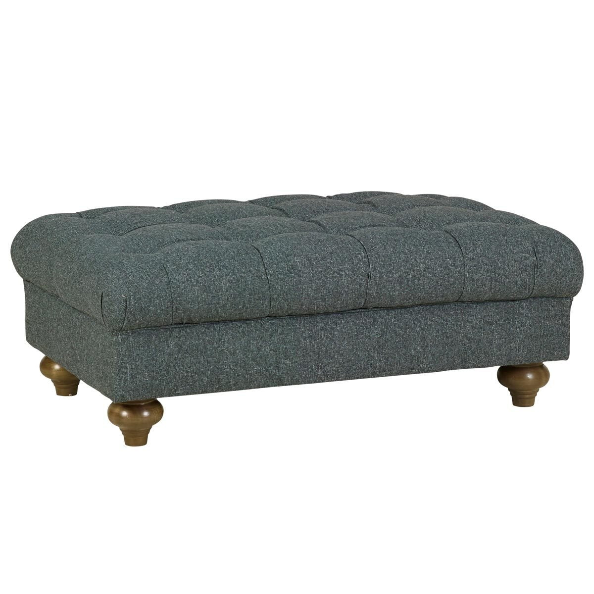 Luxury Modern Bordeaux Fabric Footstool, Blue