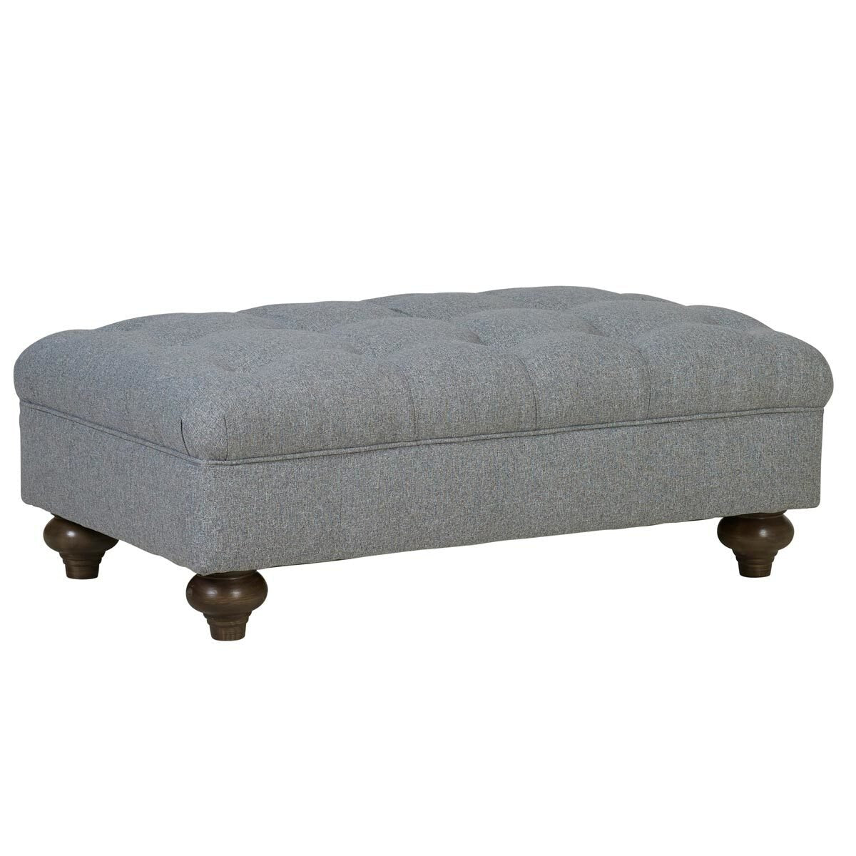 Luxury Modern Bordeaux Fabric Footstool, Grey