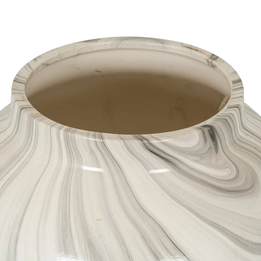 Marble-patterned vase on a white background