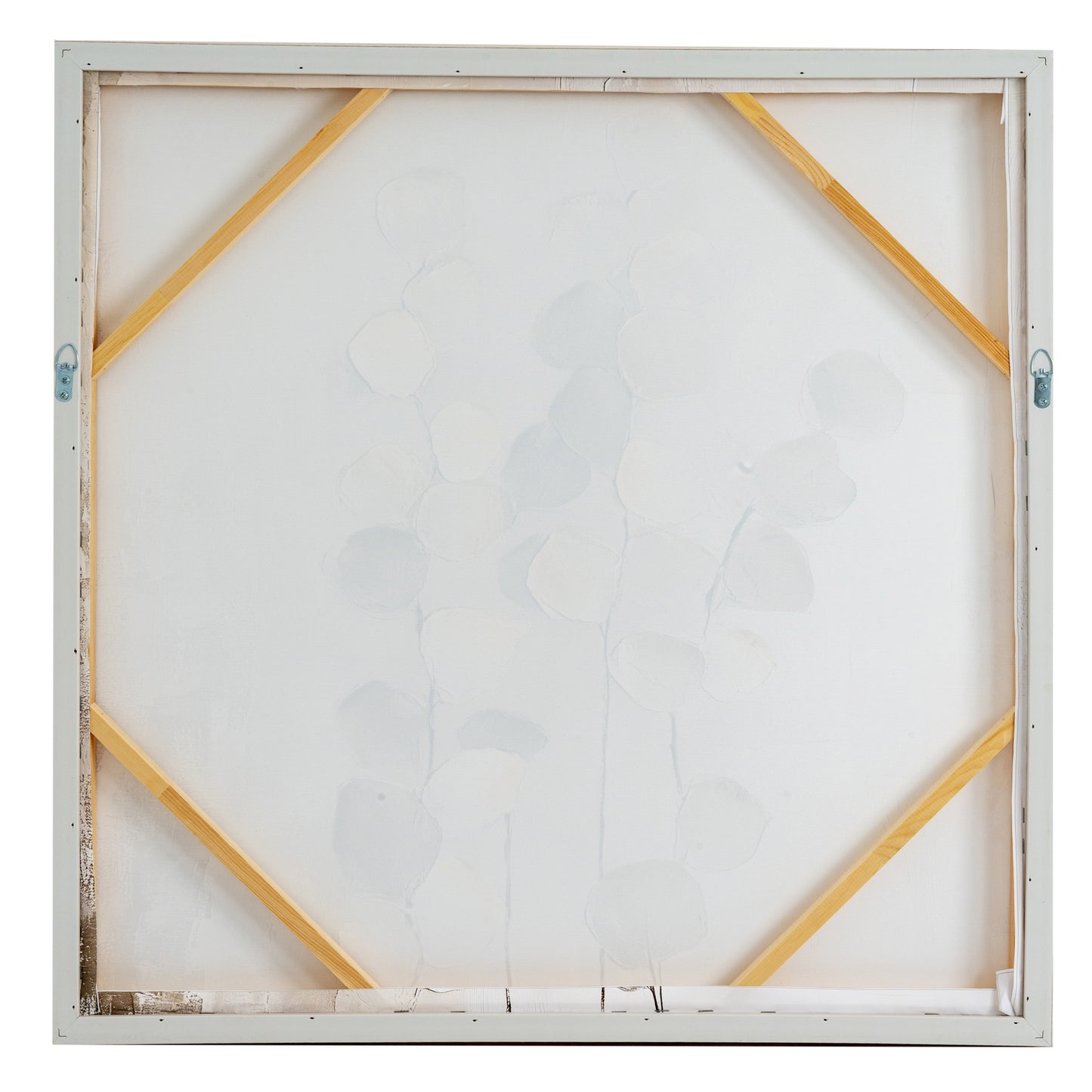 White window with wooden frame on a white background
