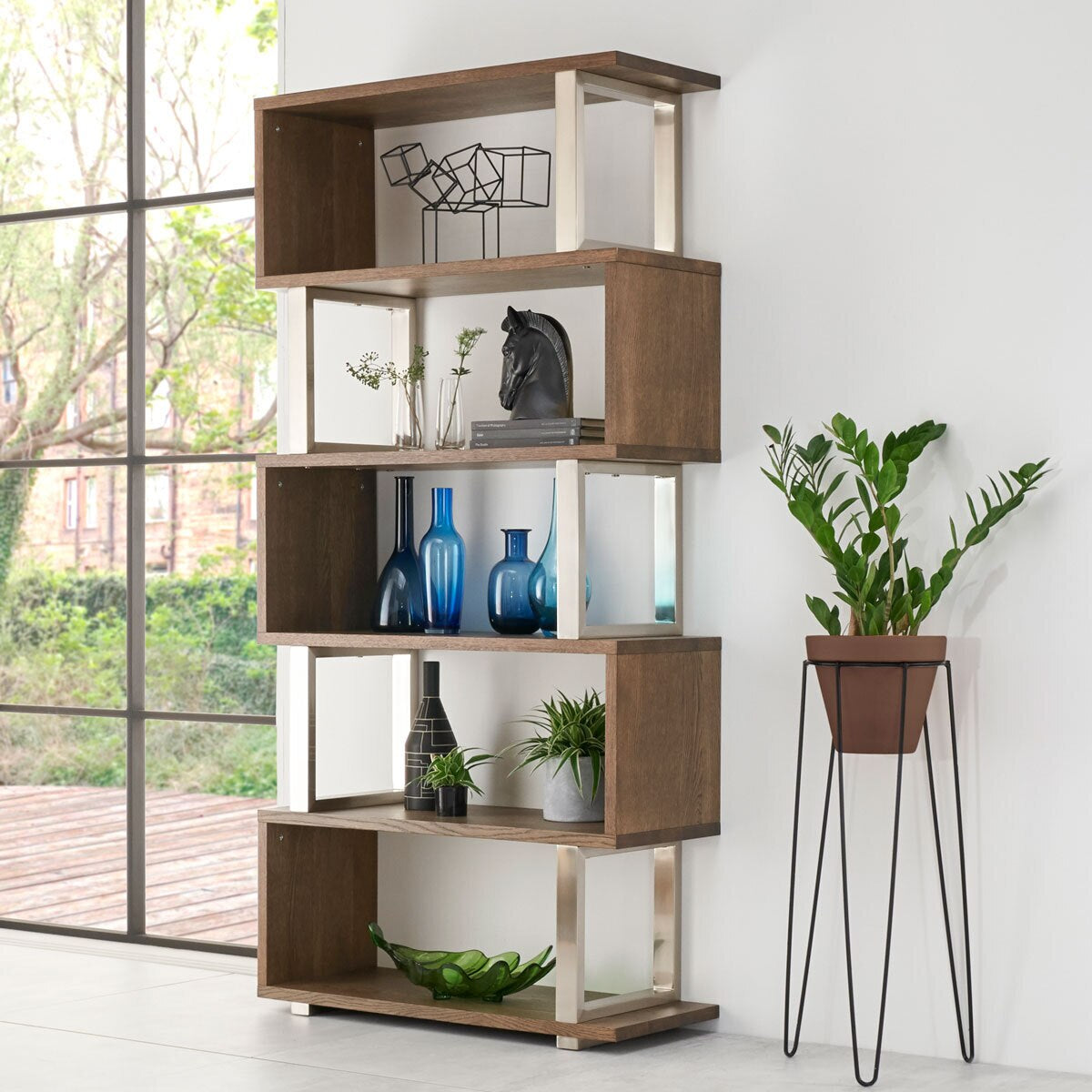 Modern Bentley Designs Tivoli Dark Oak Open Display Bookcase