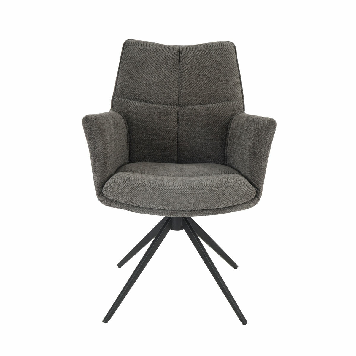Modern Indus Valley Capri Ceramic Extending Dining Table + 6 Grey Chairs, Seats 6-8