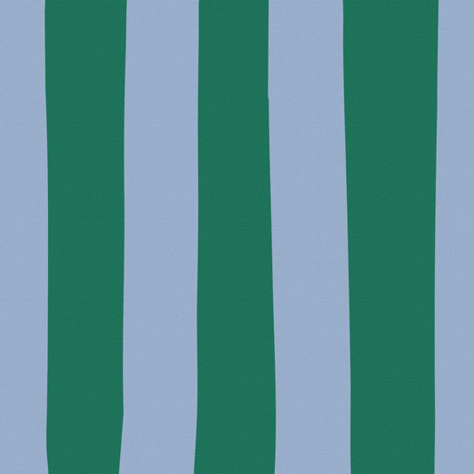 Pool blue & olive green striped drum shade Printed shade BlissVeranda