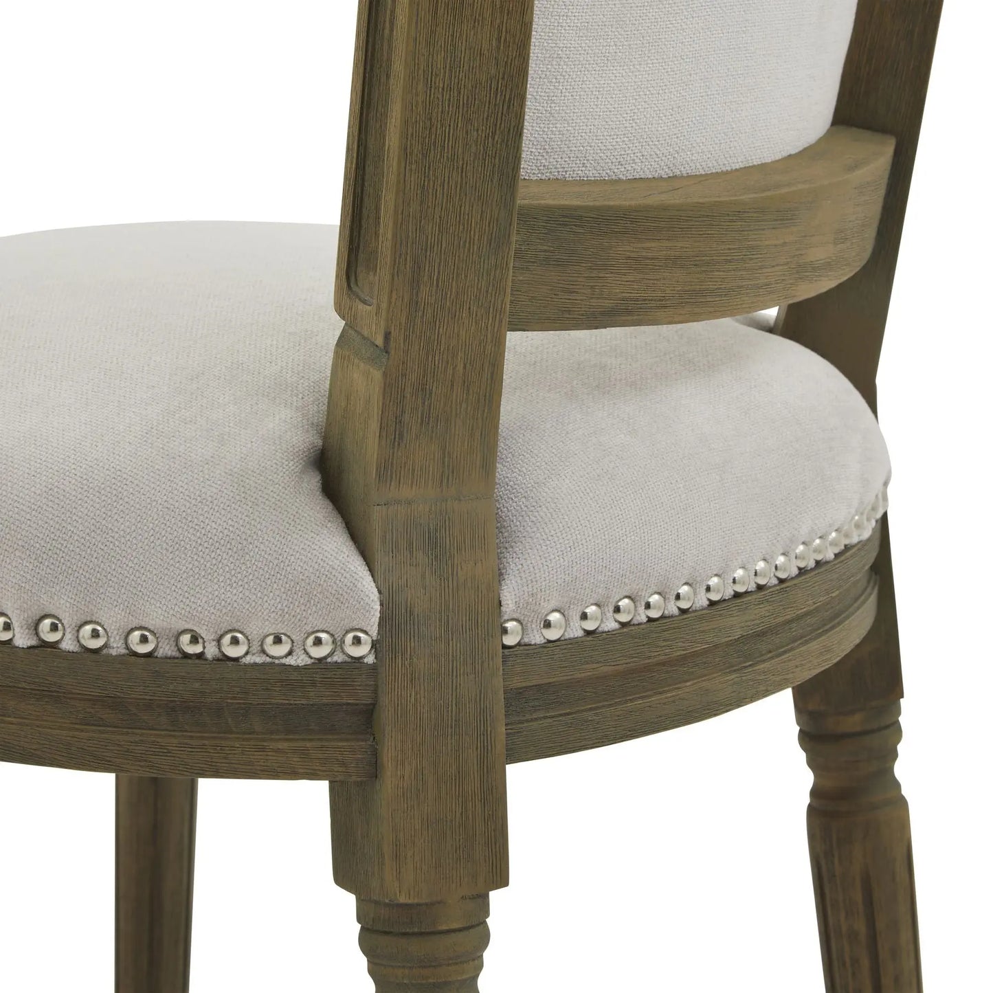 Wooden chair with upholstered seat and backrest on a white background