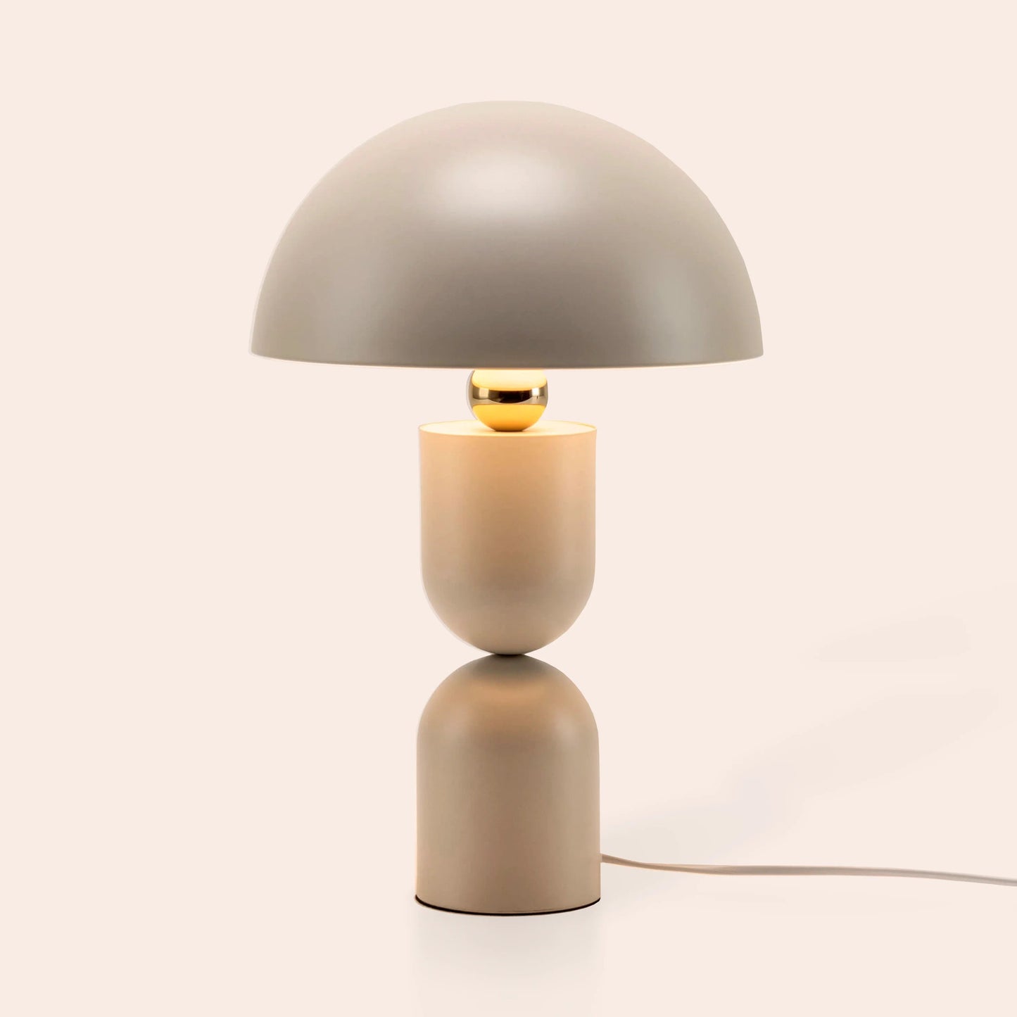 Sand grey dome mushroom table lamp Integrated Table Lamp BlissVeranda