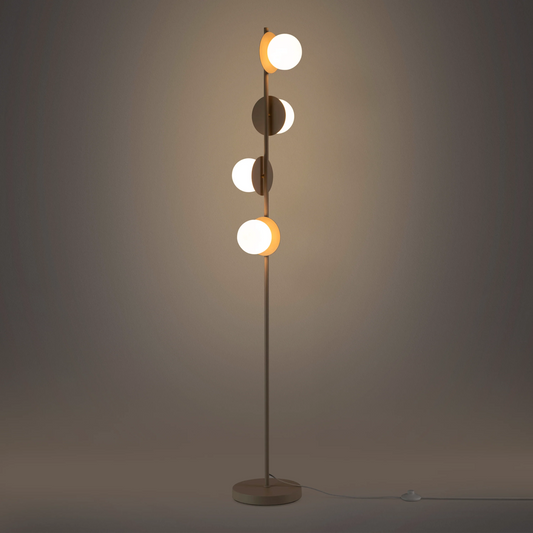 Sand grey opal disk floor lamp Floor Lamp BlissVeranda