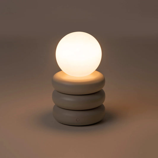 Sand grey tube cordless table lamp Cordless Table Lamp BlissVeranda