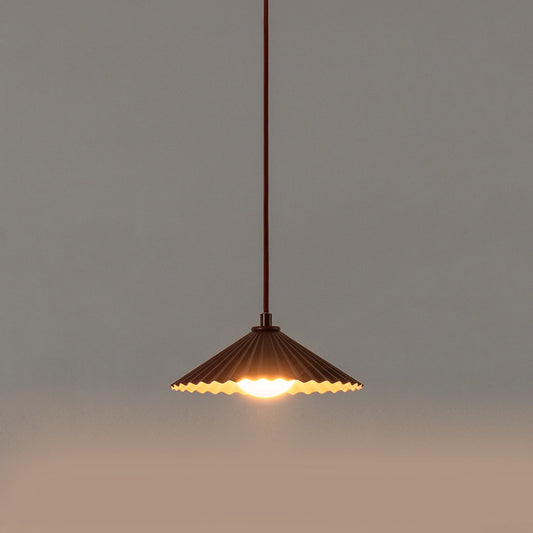 Burgundy small pleat pendant ceiling light - BlissVeranda
