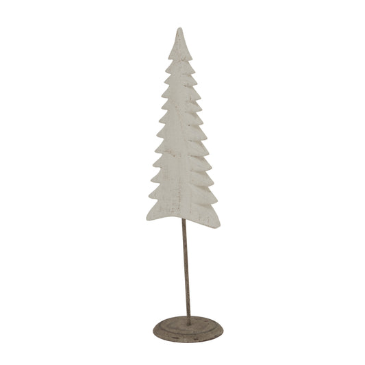 Decorative Christmas tree on a stand with a white background