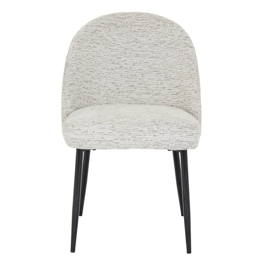 Gray textured chair with black legs on a white background