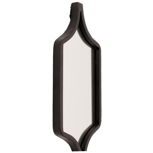 Decorative wall mirror with black frame on a white background