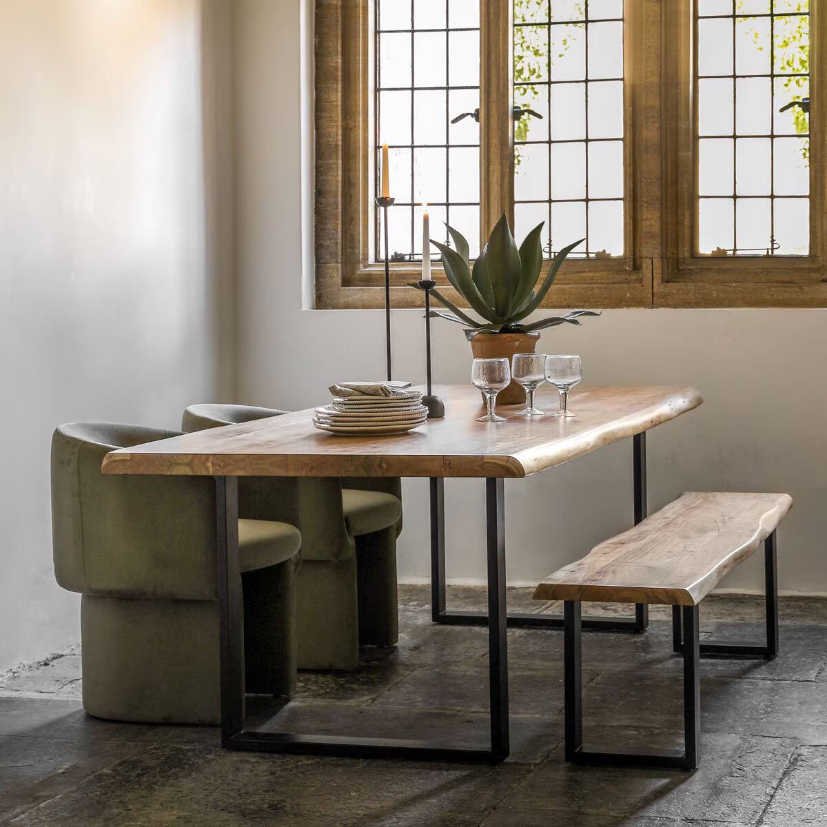 Stunning Gallery Chisbury Acacia Live Edge Dining Table