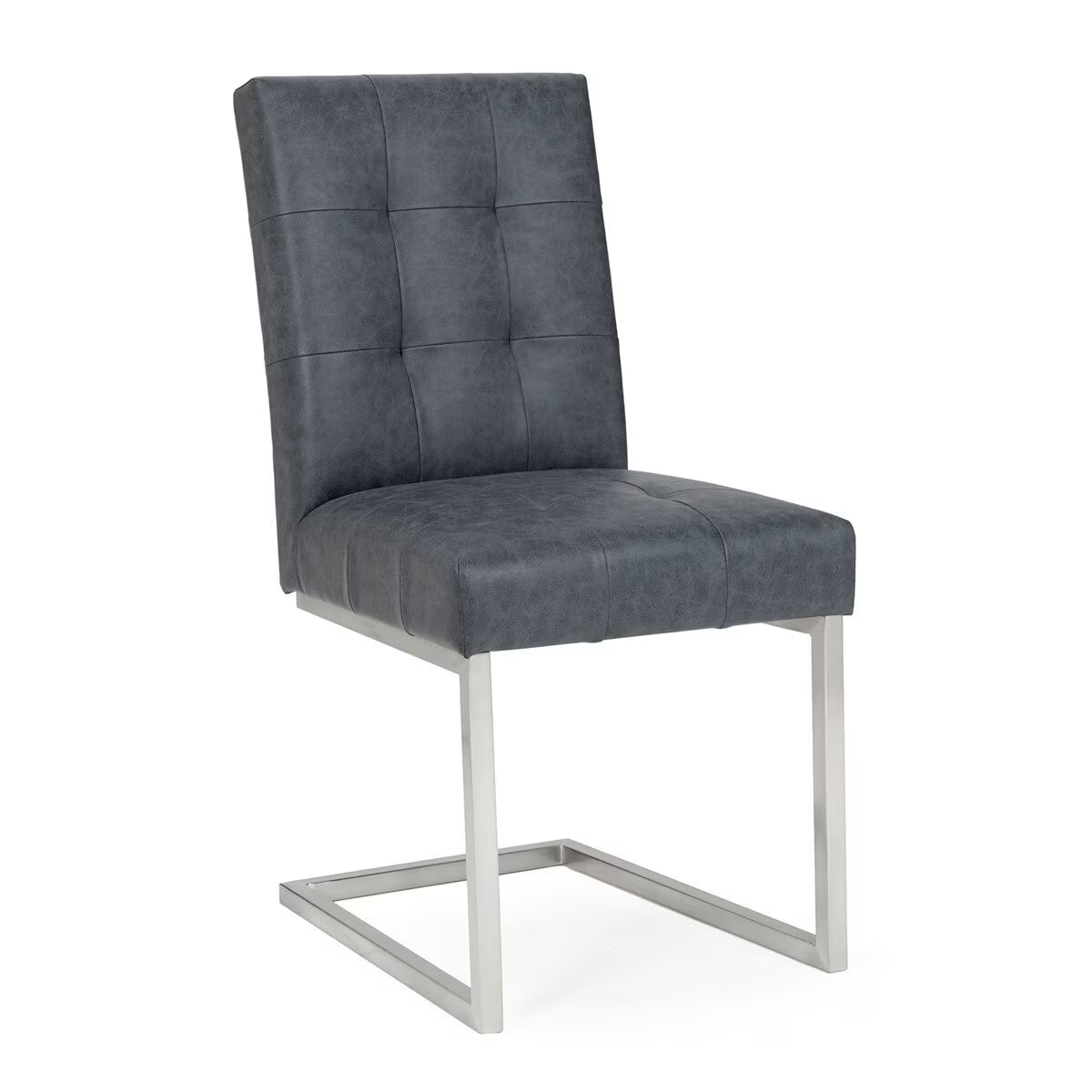 Tivoli Mottled Black Faux Leather Cantilever Dining Chair, 2 Pack