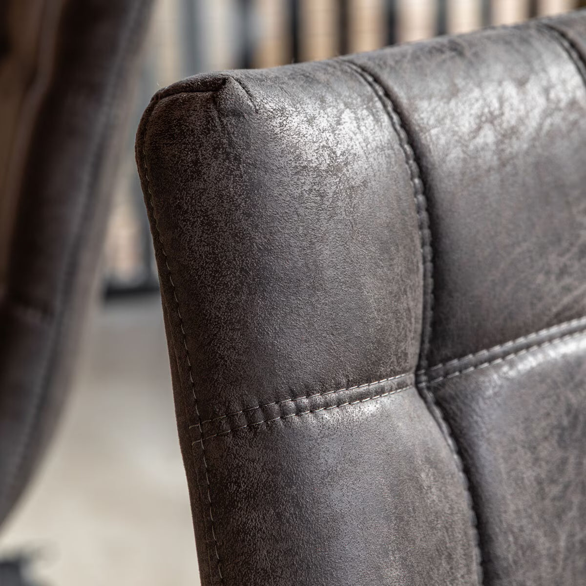 Stylish Darwin Grey Faux Leather Dining Chairs - Set of 2