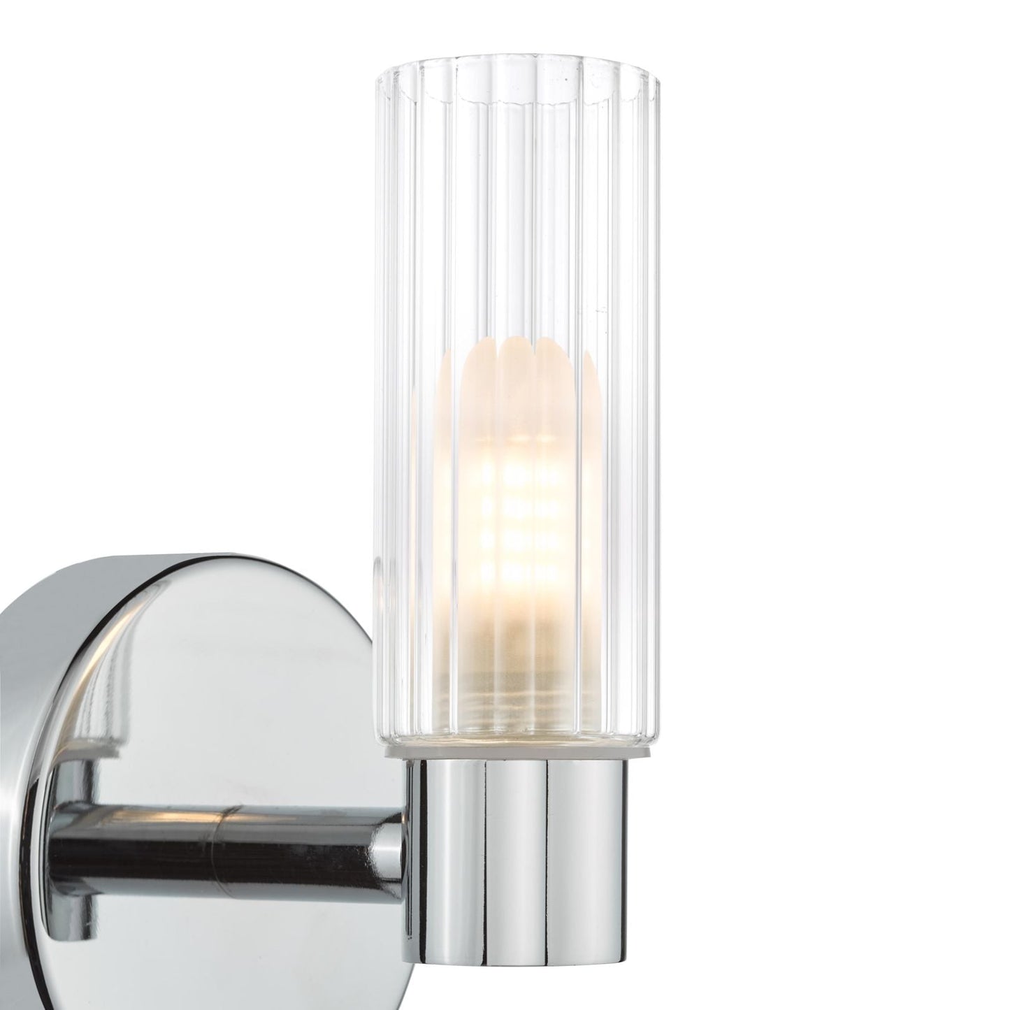 Hannah Polished Chrome & Glass Bathroom Wall Light