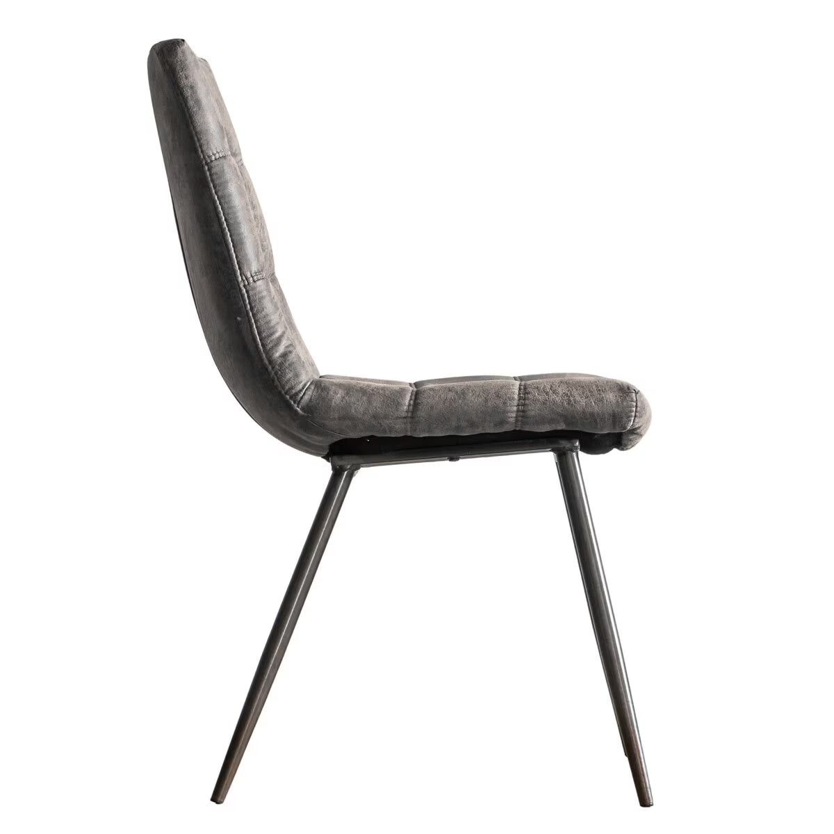 Stylish Darwin Grey Faux Leather Dining Chairs - Set of 2