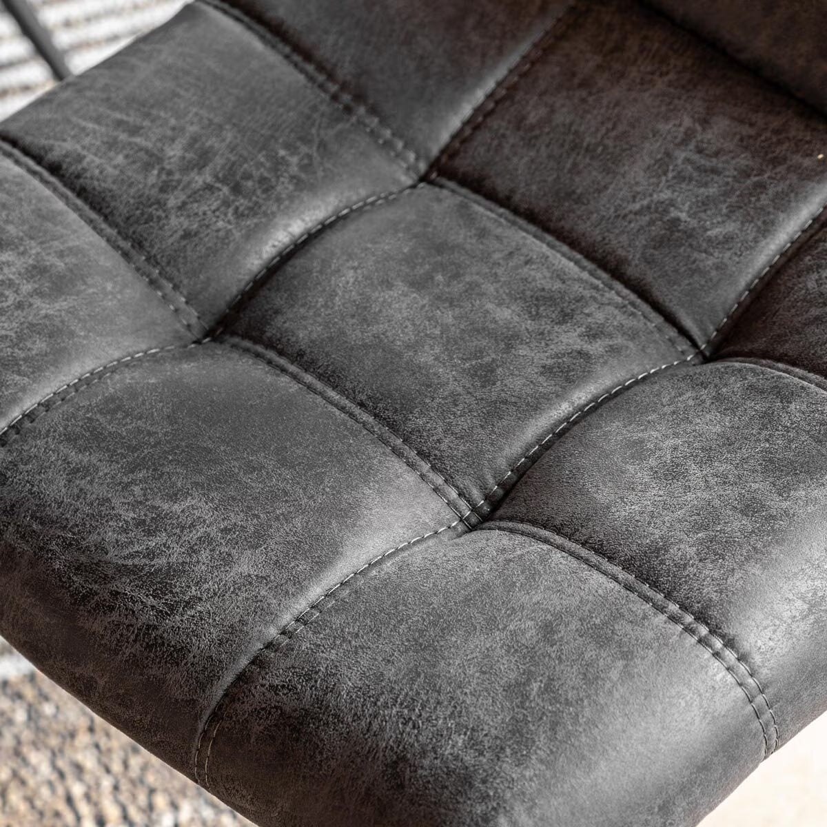 Stylish Darwin Grey Faux Leather Dining Chairs - Set of 2