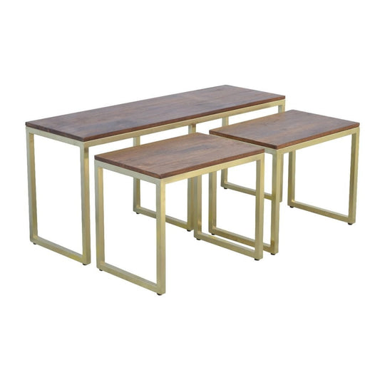Artisan Furniture Chunky Gold Table Set of 3