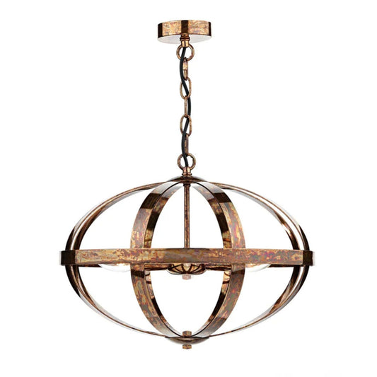 Inga 3 Light Petrol Copper Pendant Ceiling Light