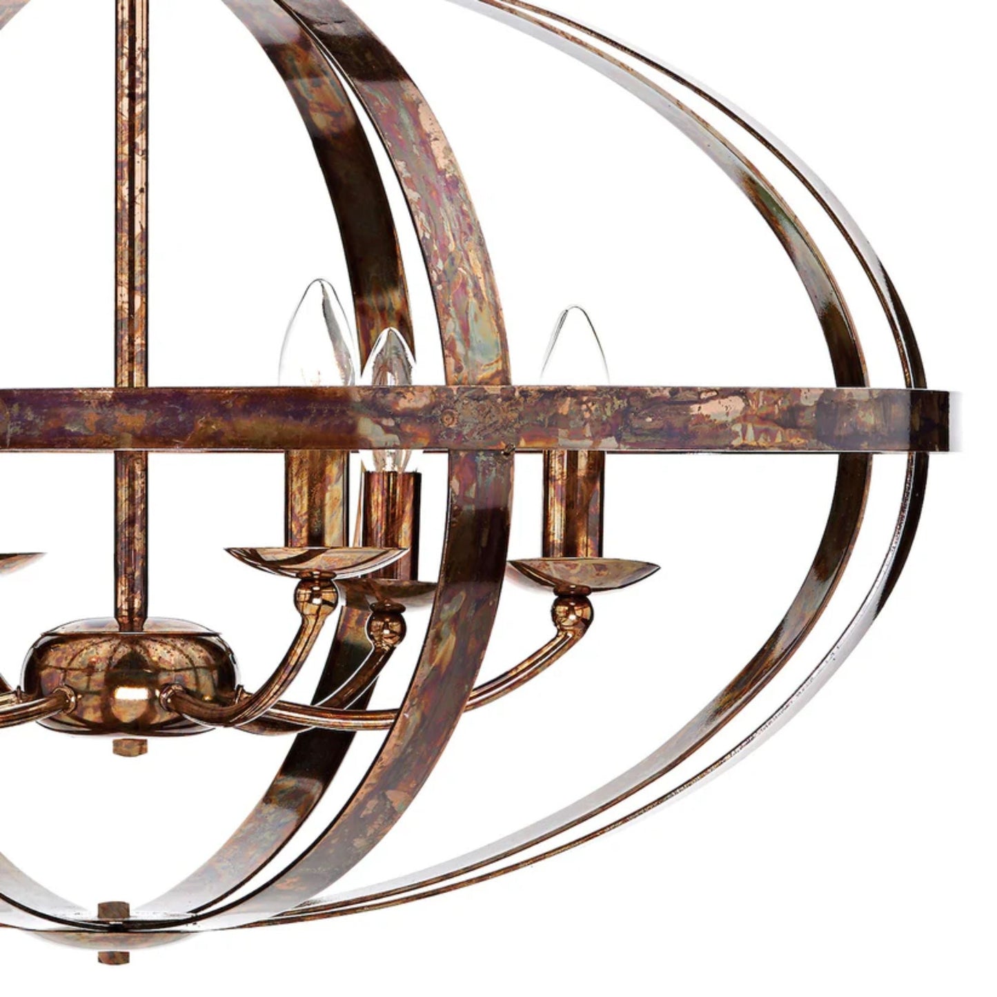 Inga 6 Light Petrol Copper Pendant Ceiling Light