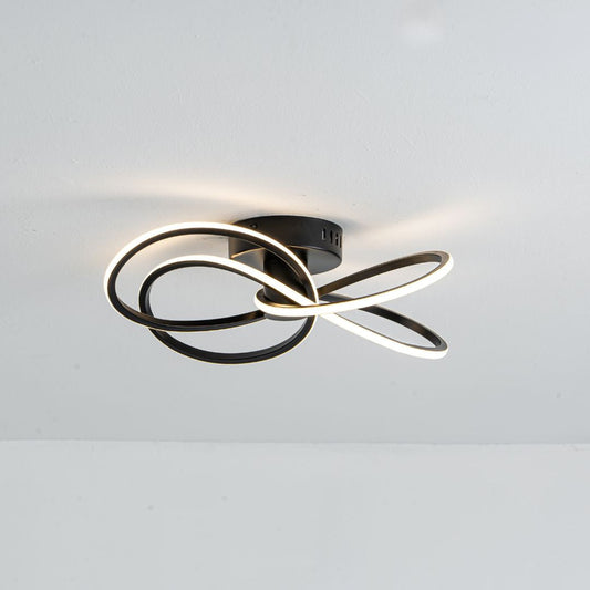 Reggie 4 Light Black LED Semi Flush Ceiling Light