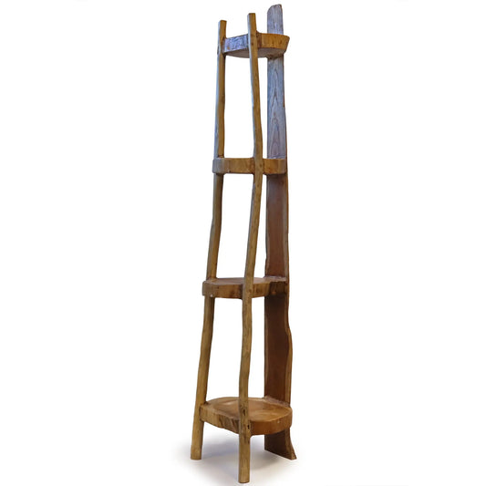 Natural Teak Corner Unit 4 Shelves - 135cm high TDS BlissVeranda