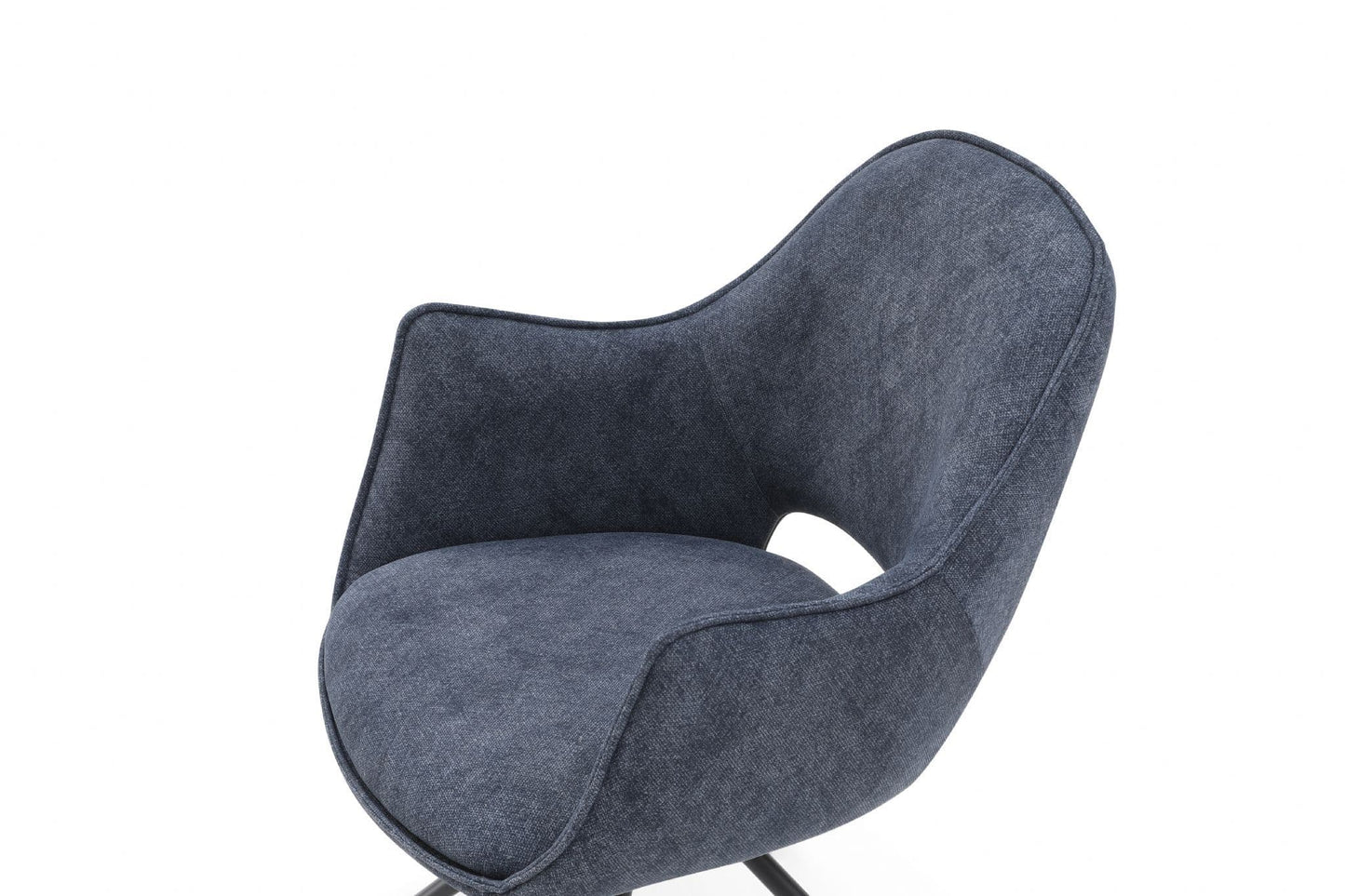 Blue egg-shaped chair on a white background