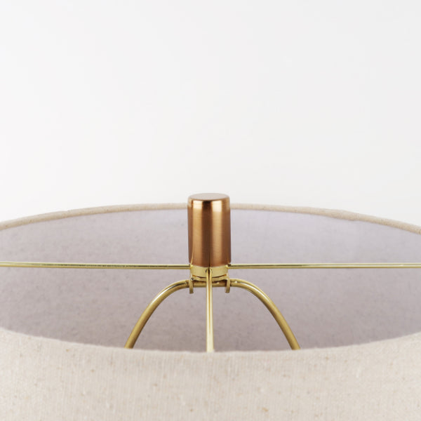 Lia Antique Brass & Smoked Glass Table Lamp