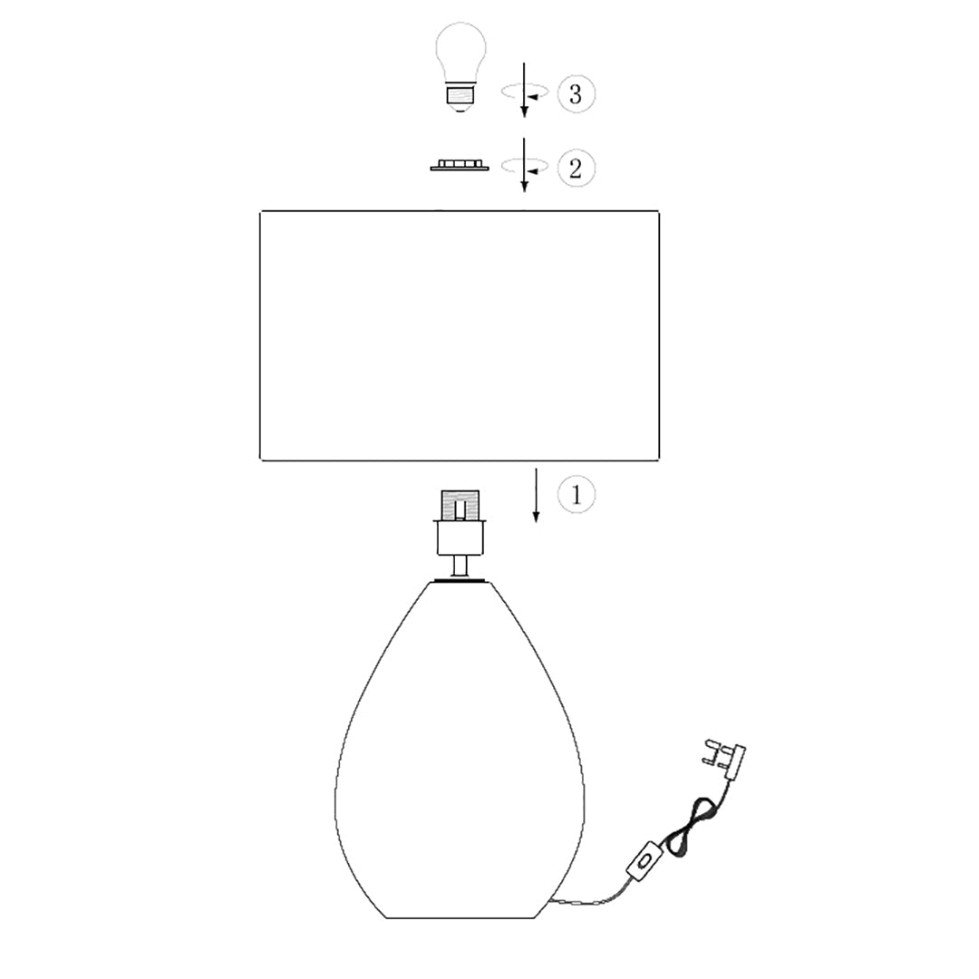 Waltham Smoked Glass Table Lamp