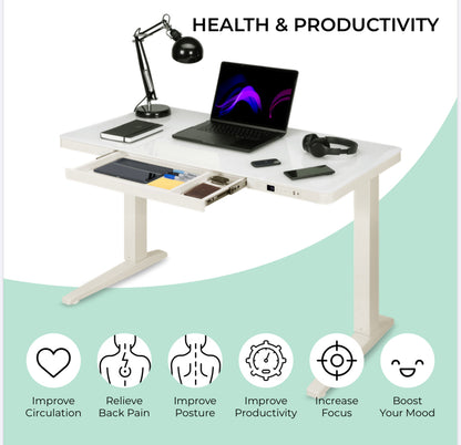 E-Max Desk Height Adjustable (Glass Top)