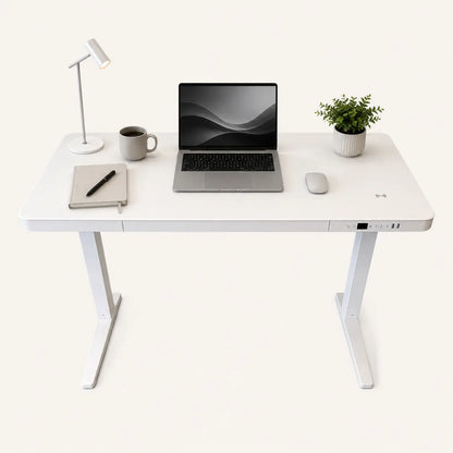 E-Max Electric Height Adjustable Desk White (Glass Top) – Purus Life