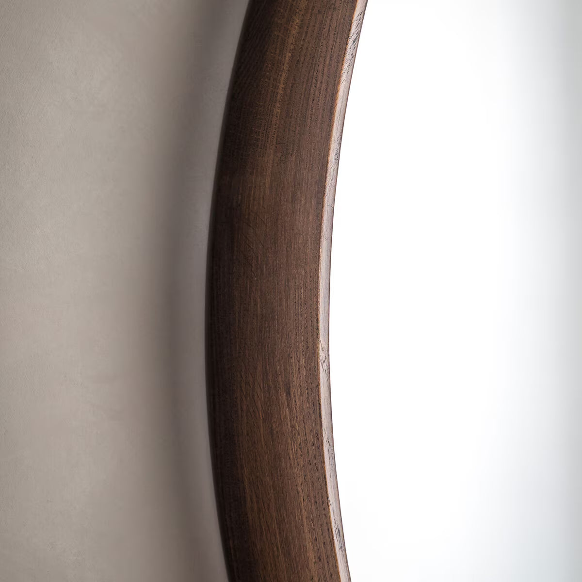 Gallery Keaton Walnut round Mirror, 100Cm