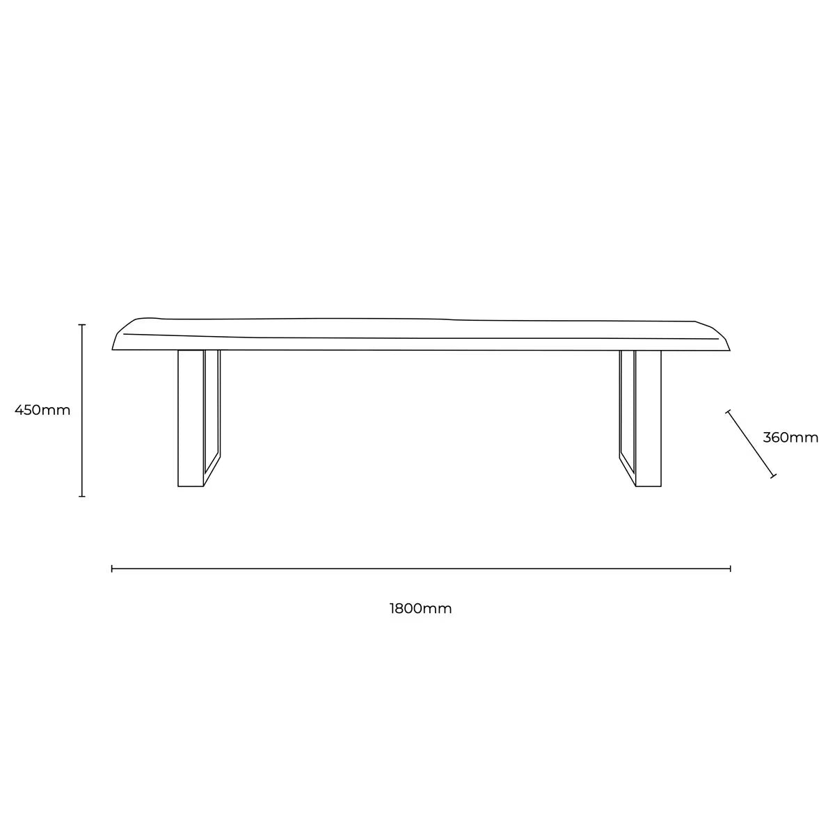 Chisbury Acacia Live Edge Dining Bench – Rustic Elegance for Your Dining Space