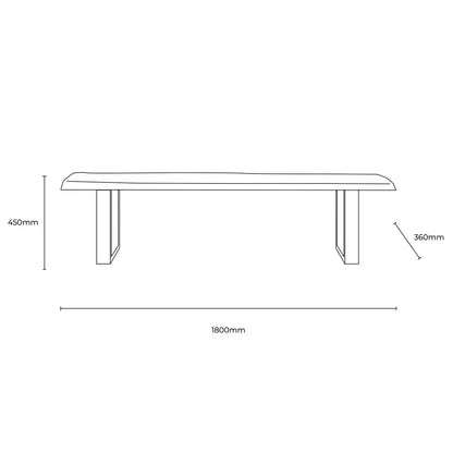 Chisbury Acacia Live Edge Dining Bench – Rustic Elegance for Your Dining Space