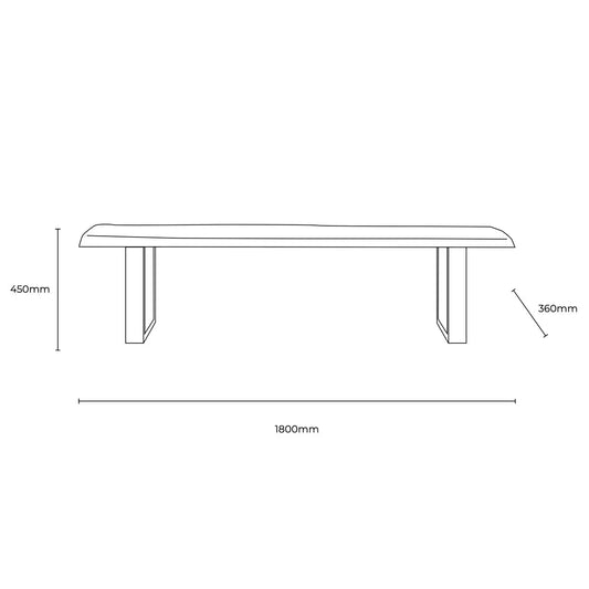 Chisbury Acacia Live Edge Dining Bench – Rustic Elegance for Your Dining Space