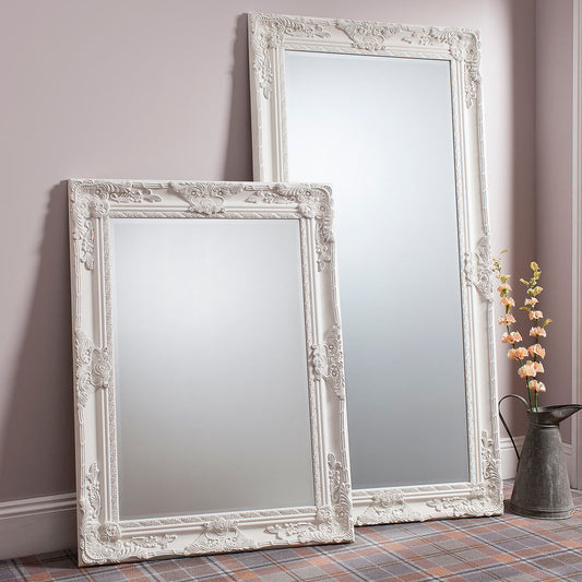 Gallery Hampshire Cream Leaner Mirror, 84 X 170Cm