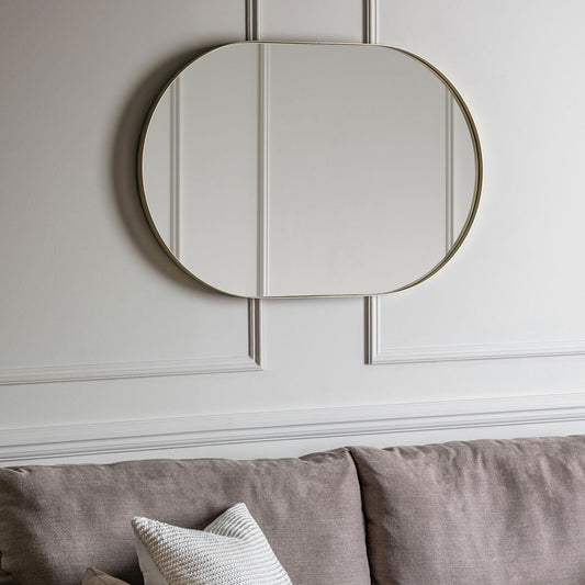 Gallery Hurston Elipse Champagne Mirror, 60 X 90Cm