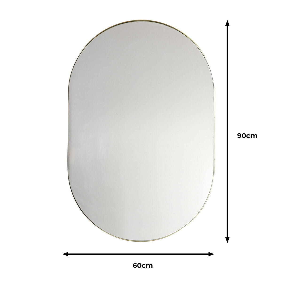 Gallery Hurston Elipse Champagne Mirror, 60 X 90Cm