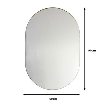 Gallery Hurston Elipse Champagne Mirror, 60 X 90Cm