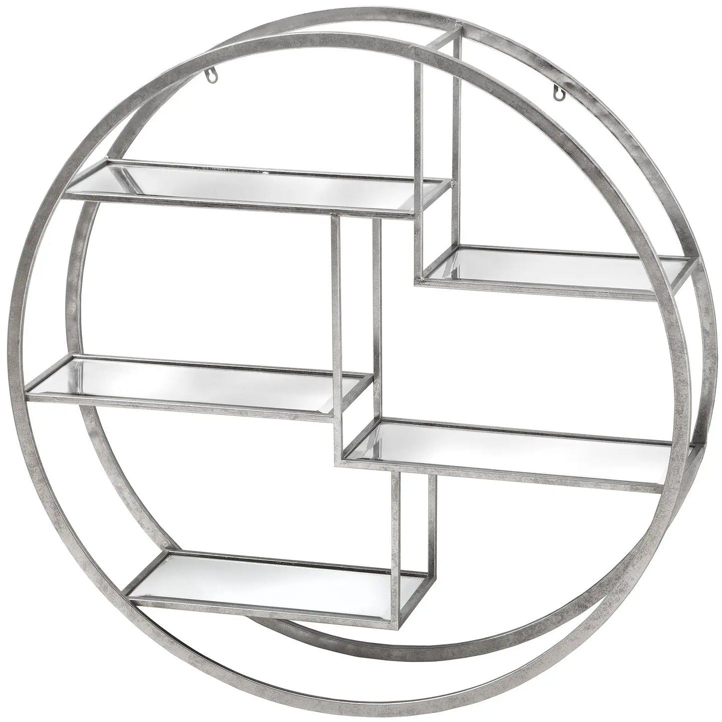 Large Circular Silver Wall Hanging Multi Shelf  Furniture > Display Units > Shelf Unit BlissVeranda