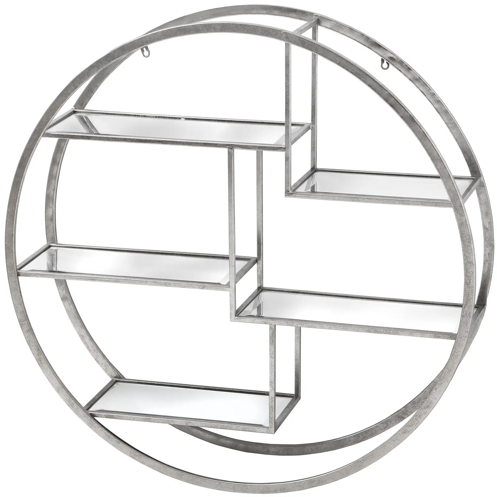 Large Circular Silver Wall Hanging Multi Shelf  Furniture > Display Units > Shelf Unit BlissVeranda