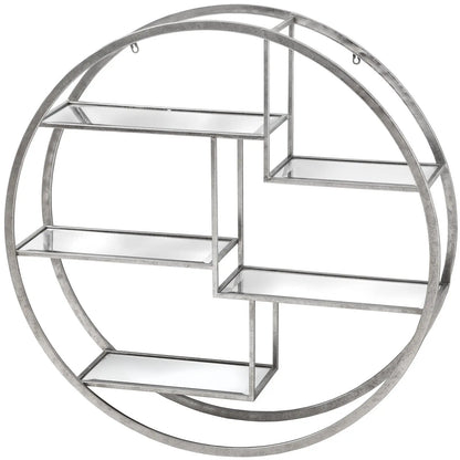 Large Circular Silver Wall Hanging Multi Shelf  Furniture > Display Units > Shelf Unit BlissVeranda