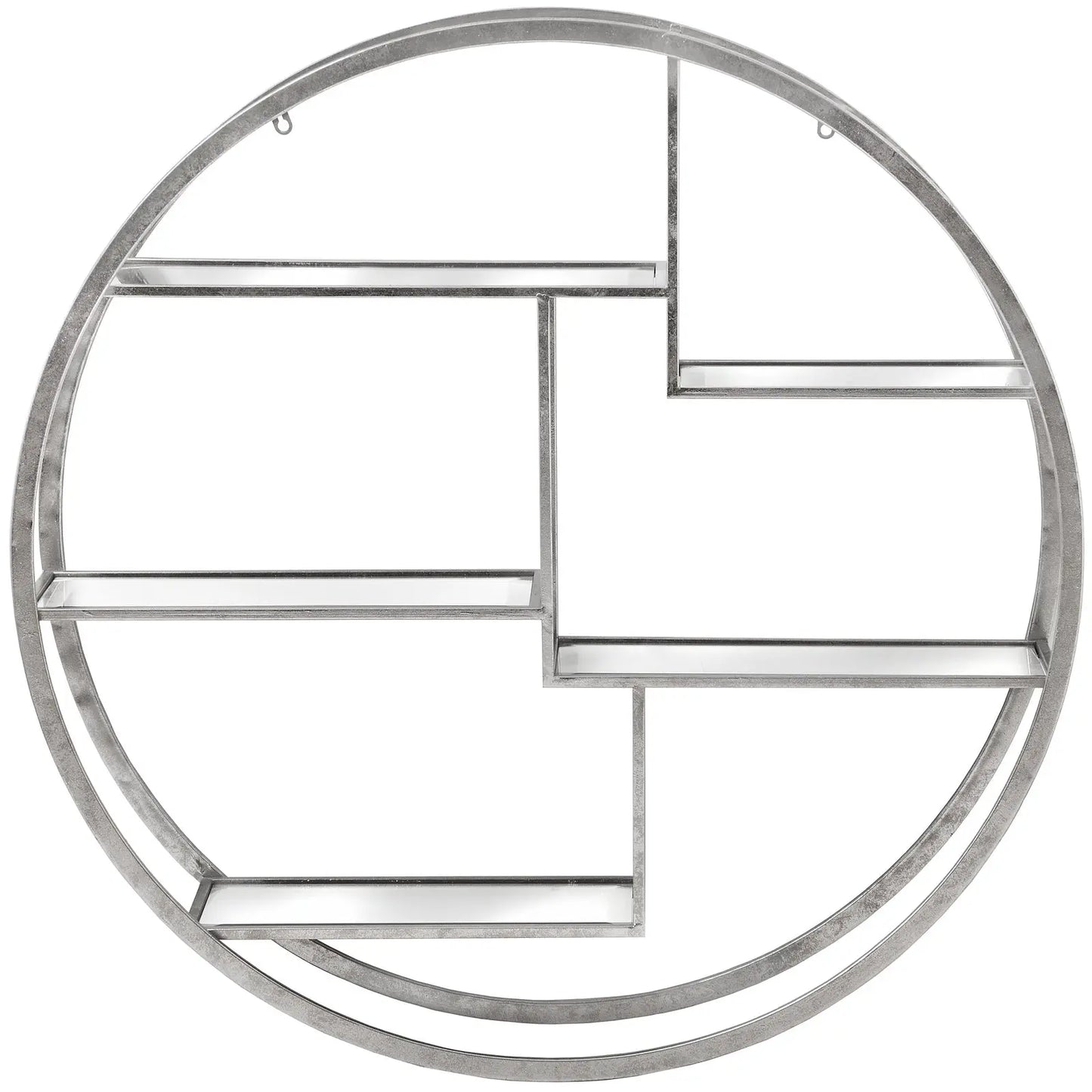Large Circular Silver Wall Hanging Multi Shelf  Furniture > Display Units > Shelf Unit BlissVeranda